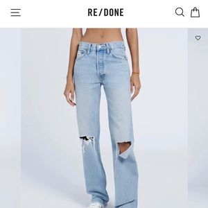 Re/done high rise loose rigid denim